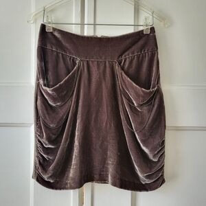 House Of Dagmar Selma Chain Velvet Skirt Silk Gray Viscose EU 36 Small